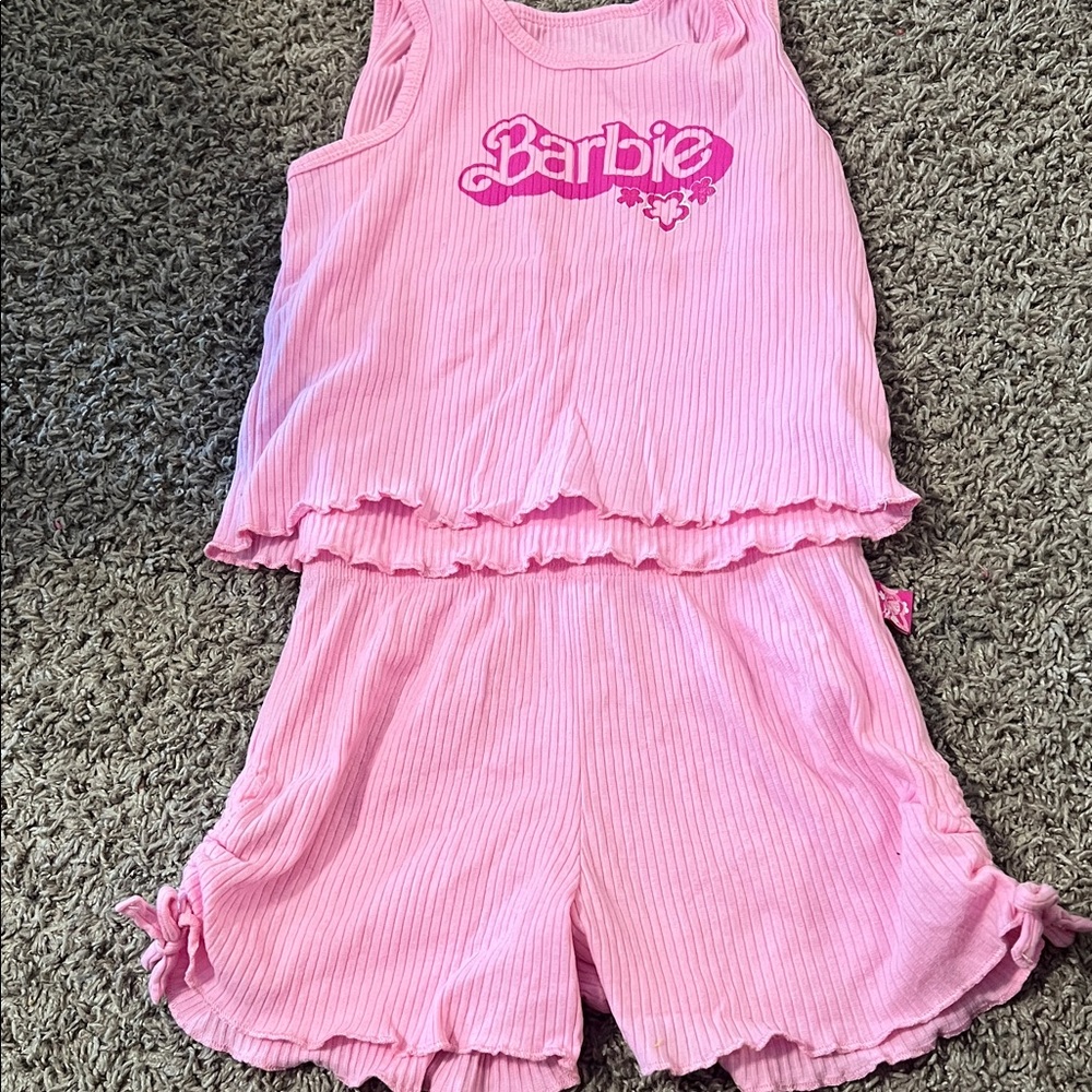 Barbie Pink Sleeveless Top and Shorts Set